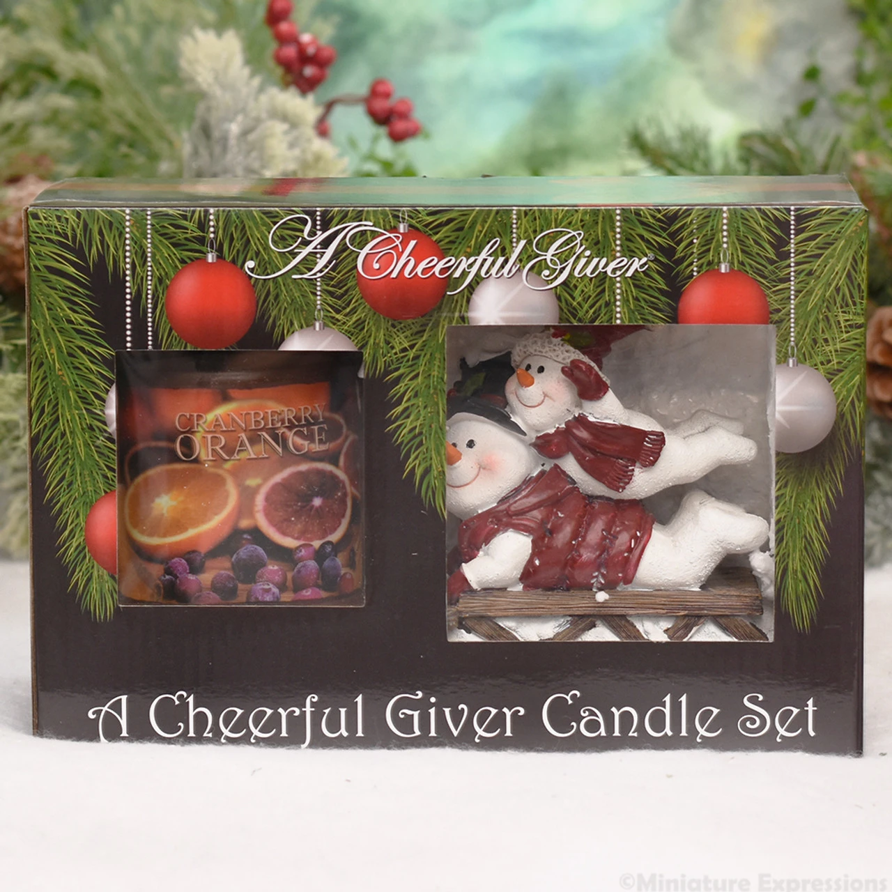 Willies Sledding Snowmen Figurine And Cranberry Orange Scented Candle Christmas 4 Willies Sledding Snowmen Figurine And Cranberry Orange Scented Candle Christmas - Image 2