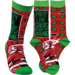 Primitives By Kathy Unisex Socks - Party Like Santa's Not Watching