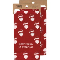 Primitives By Kathy Kitchen Towel - Dear Santa It Wasn't Me