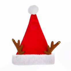 Kurt Adler Red Velvet Santa Hat With Antlers - C1974