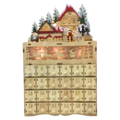 Christmas Village LED Wood Advent Calendar