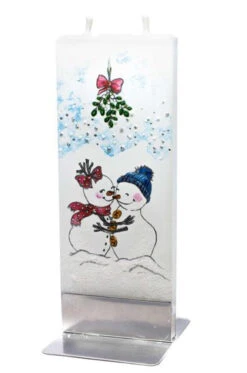 Flatyz Christmas Candle Snowman Under Mistletoe