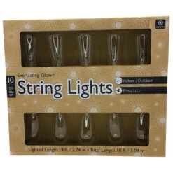 10 Incandescent Bulbs Brown Wire String Light Set -Christmas Everlasting Glow 10 Bulb String Lights 78935.1680277768