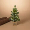 15 Inch Lighted Pine Tree With Faux Snow In Wood Box -Christmas FJBDKerA 23277.1633955454