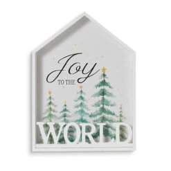 15.5" Joy To The World Wooden House Block