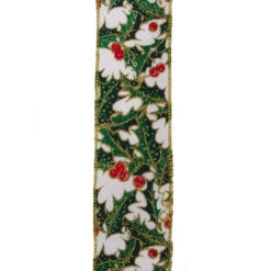 Green And Gold Mistletoe Ribbon