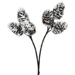 32" Ice Pinecone Spray