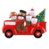 Personalized Snowman Family Of 5 In Red Truck Ornament -Christmas Personalized Snowman Family Of 5 In Red Truck Ornament 67790.1683906204