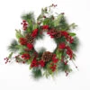 Holiday Pine With Berries & Pinecone Wreath, 24 Inches -Christmas Pine Berries Wreath 01092.1543799318