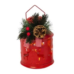 Red Metal Deer Lantern