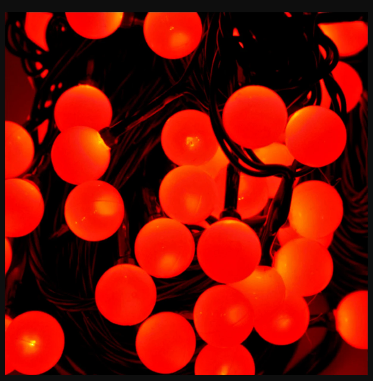 Lumineo 500 LED Red Cherry Lights Black Wire 4 Lumineo 500 LED Red Cherry Lights Black Wire - Image 2