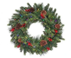 30" LED Forrest Berry Fir Wreath