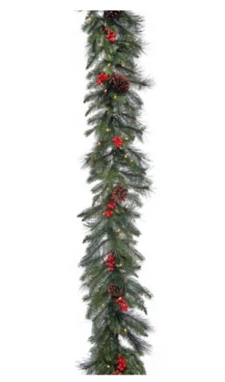 6" LED Forrest Berry Fir Garland