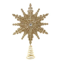 Kurt Adler Un-Lit Champagne Gold Star Treetop