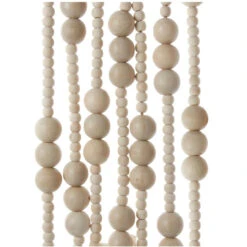 Kurt Adler Wooden Natural Bead Garland