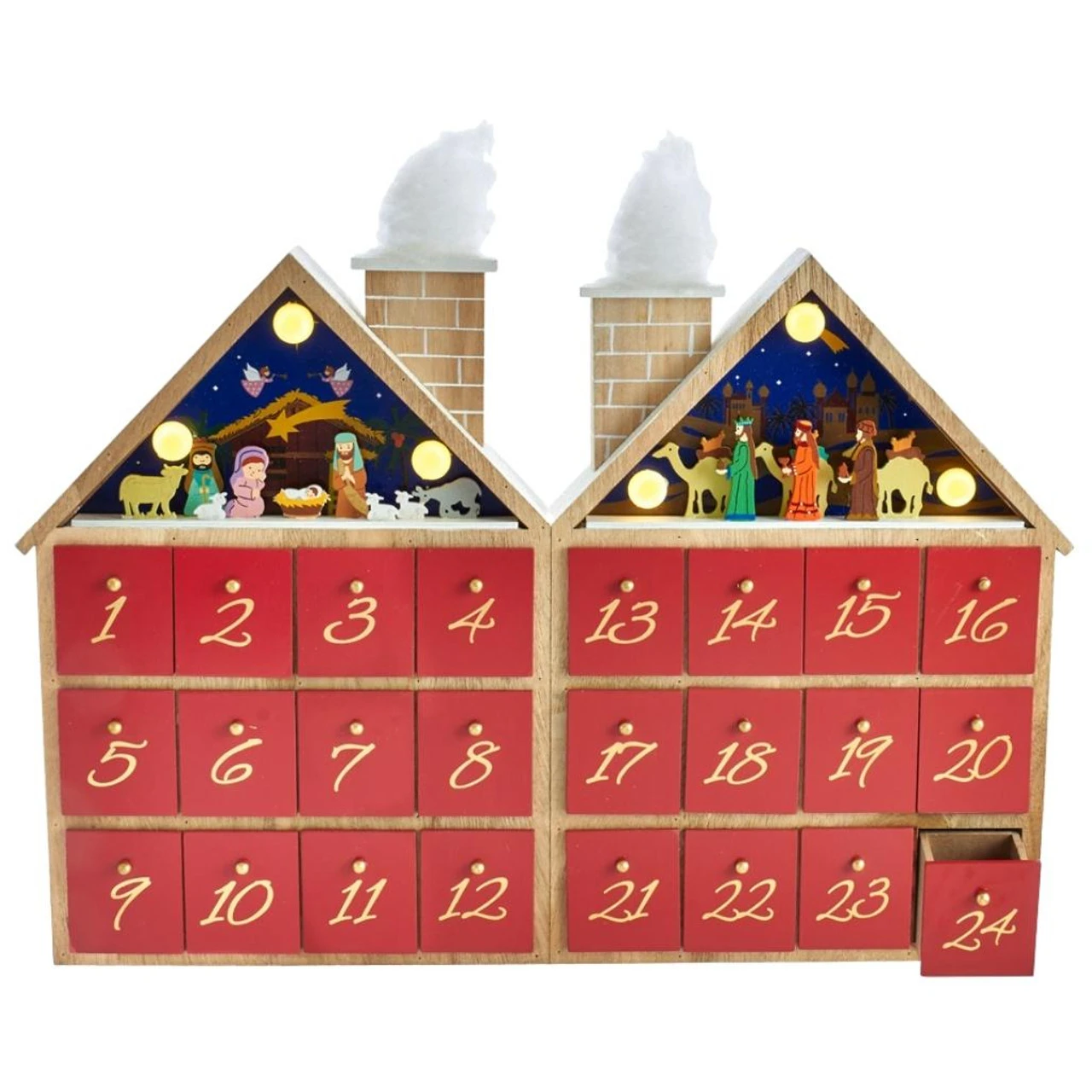 Kurt Adler Wooden LED Nativity Advent Calendar 3 Kurt Adler Wooden LED Nativity Advent Calendar
