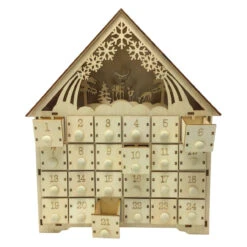 Woodland Deer LED Wood Advent Calendar -Christmas Woodland Deer LED Wood Advent Calendar door open 17247.1680023005