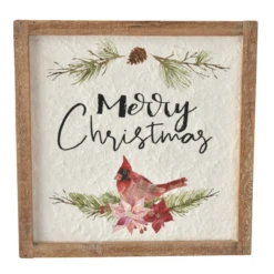 "Merry Christmas" With Cardinal Wall Decor