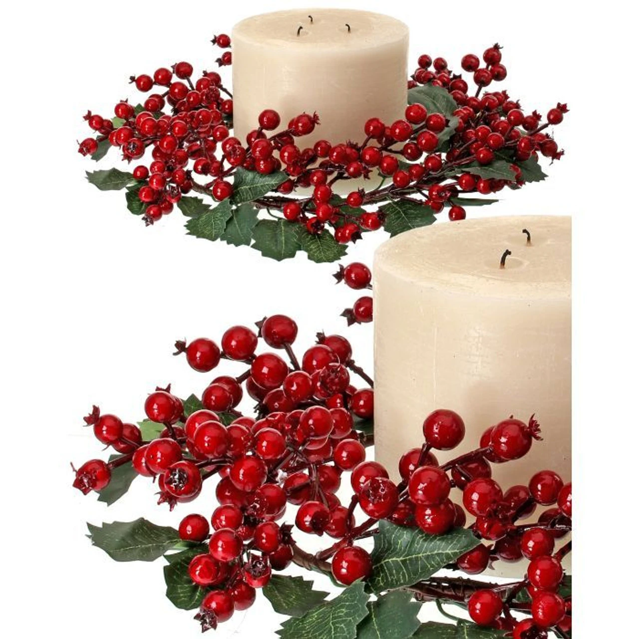 14" Crabapple Berry Holly Candle Ring 3 14" Crabapple Berry Holly Candle Ring