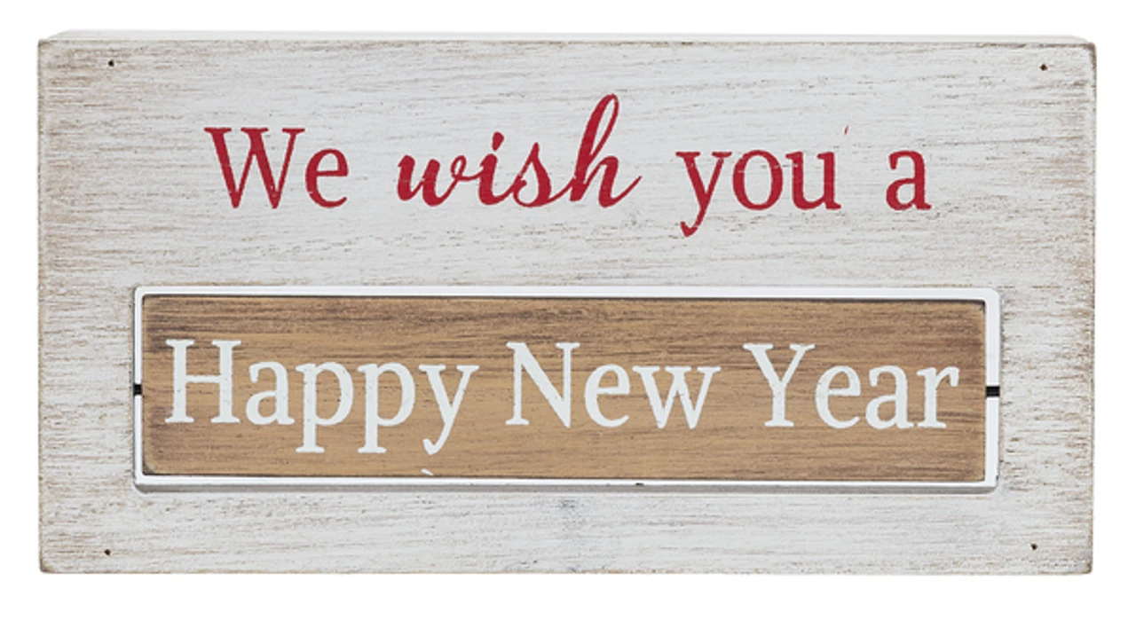 "We Wish You A Happy New Year" Spinning Sign 3 "We Wish You A Happy New Year" Spinning Sign