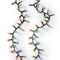 Lumineo 500 LED Color Cherry Compact Twinkle Lights Black Wire -Christmas lights on white backdrop 15209.1668959560