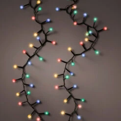 Lumineo 500 LED Color Cherry Compact Twinkle Lights Black Wire -Christmas style llights 57301.1668959557