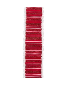 Kurt Adler Red And White Fuzzy Edge Double Wire Ribbon