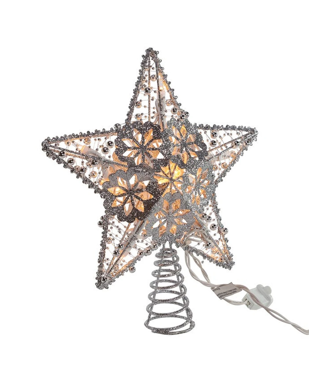 Kurt Adler UL 20-Light Silver Star Treetop 4 Kurt Adler UL 20-Light Silver Star Treetop - Image 2