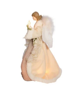 Kurt Adler Ivory And Grey Lighted Angel Treetop -Christmas ul2227 04 61023.1622377720