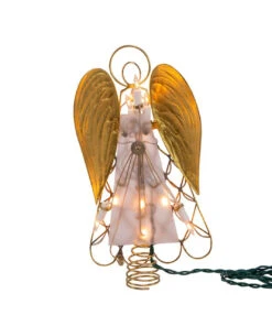 Kurt Adler UL 10-Light Capiz Angel Lighted Treetop -Christmas ul3169 03 66507.1622464427