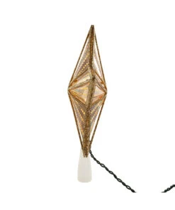 Kurt Adler Gold Glitter And Iridescent Lighted Star Treetop -Christmas ul4014 03 61921.1622464996